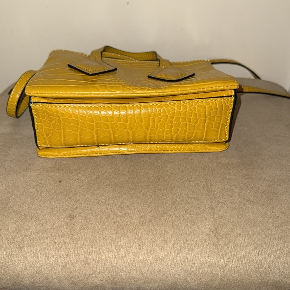 Yellow Croc-Embossed Handbag - Picture 7 of 7
